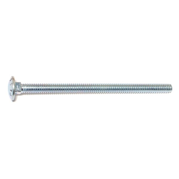 Midwest Fastener 1/4"-20 x 4" Zinc Plated Grade 2 / A307 Steel Coarse Thread Carriage Bolts 1 12PK 34868